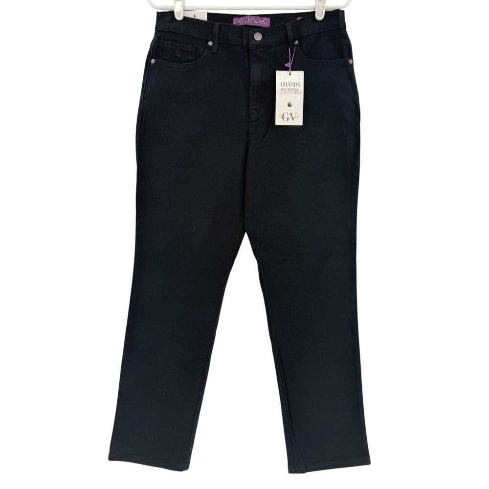 Gloria Vanderbilt Womens Stretch Slim Black Jeans Size 10S Tapered High Rise NWT